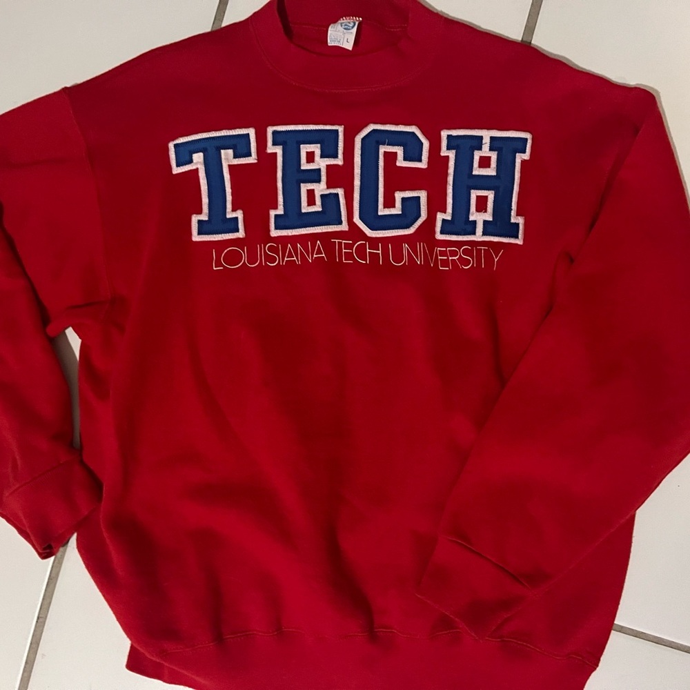 VINTAGE VTG Louisiana Tech
University Red Sweatshirt SZ L